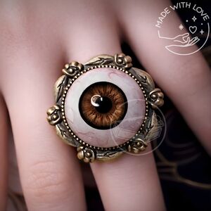 Handmade ACOTAR Amarantha's Ring Jurian's Eye 20mm Realistic Eyeball Fast Ship!